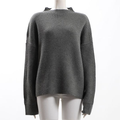 リブ編みオフネックニット