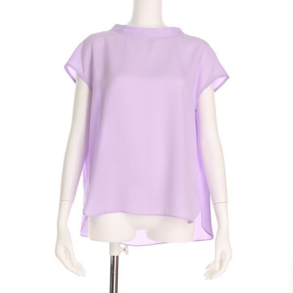 プチハイネックスタンドカラーブラウス