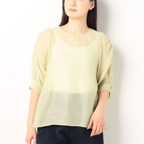 ふんわりスリーブシアーブラウス