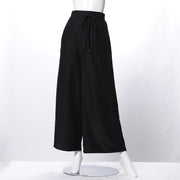 リボンベルト付きワイドパンツ