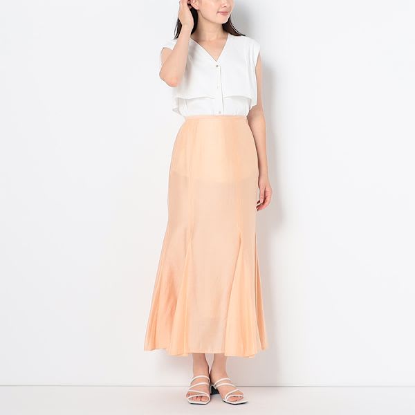 ケープ風デザインVネックブラウス