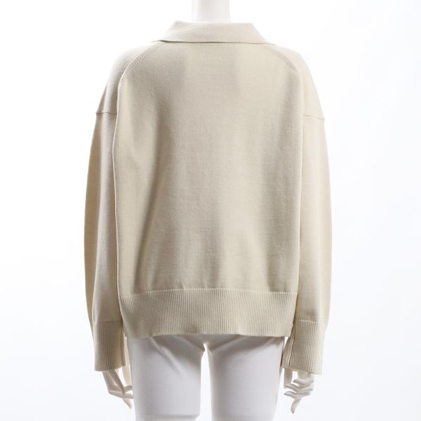 スキッパーネックドロップショルダーニット