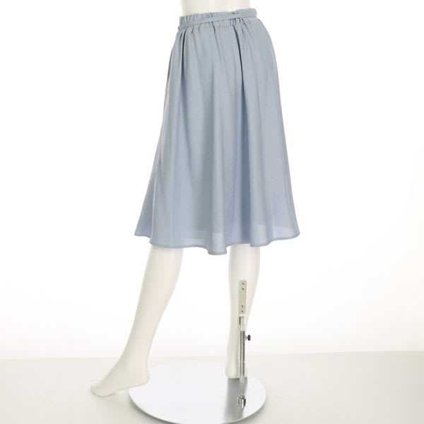 麻調合繊ウエストリボンフレアスカート