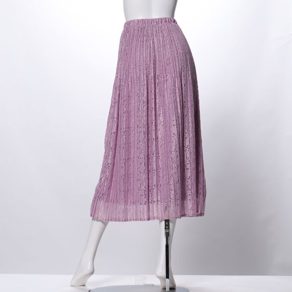 総レースプリーツスカート