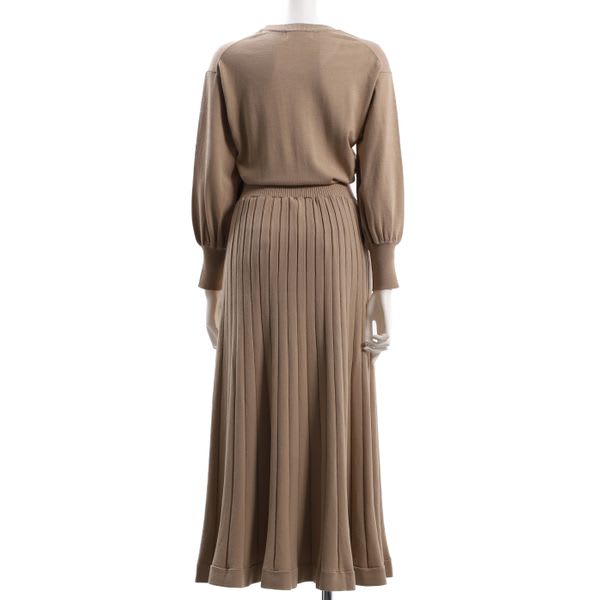 太リブスカートニットワンピース