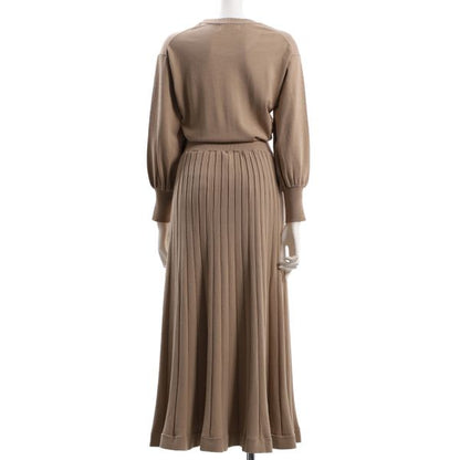 太リブスカートニットワンピース