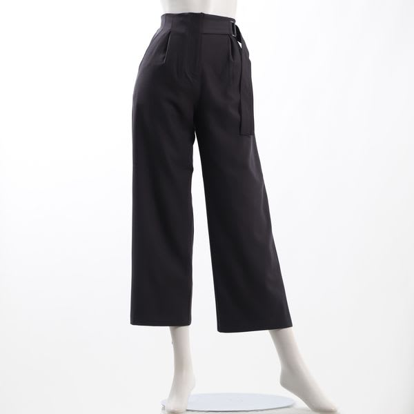 サイドベルトデザインワイドパンツ