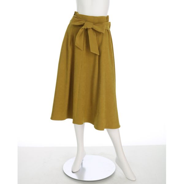 リボンベルト付きフレアスカート