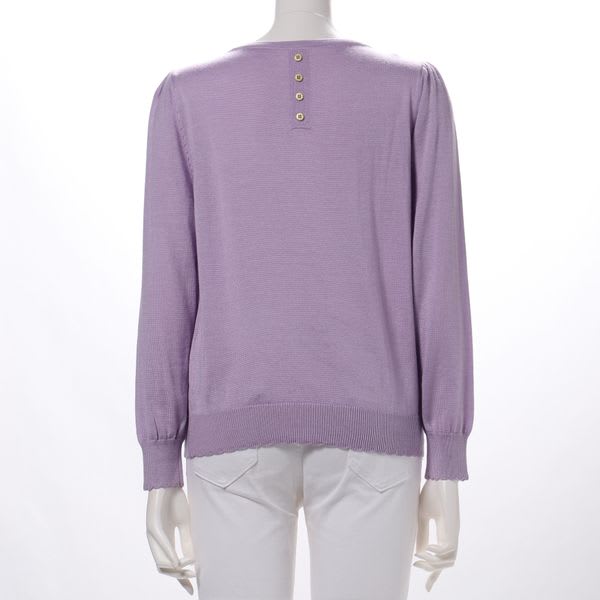 袖口スカラップデザインニット