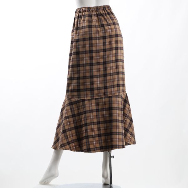 先染めチェックマーメードスカート