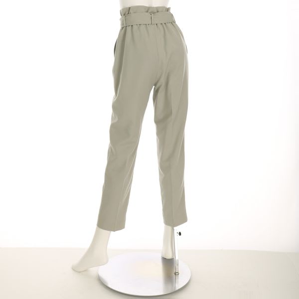 ハイウエストリボンベルト付きテーパードパンツ