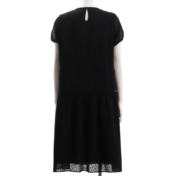 表情のある生地ウエストドロストデザインワンピース