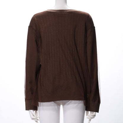 チュールレイヤードニット