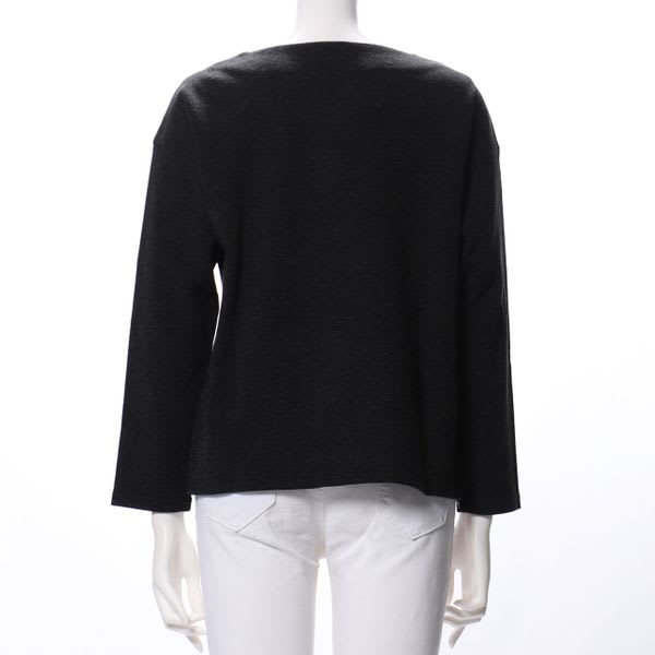 オープンフロントネックドロップショルダーニット