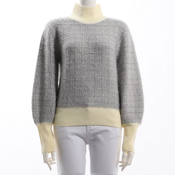 ツイード風デザインハイネックニット