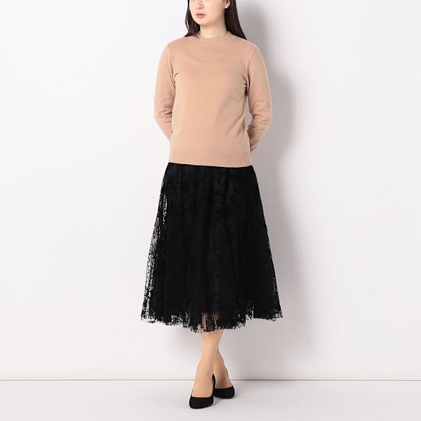 袖パフモックネックニット