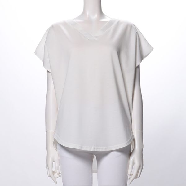 綿テンセルVラインカットソー