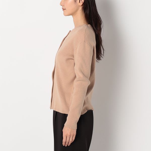 クルーネックリブカーディガン