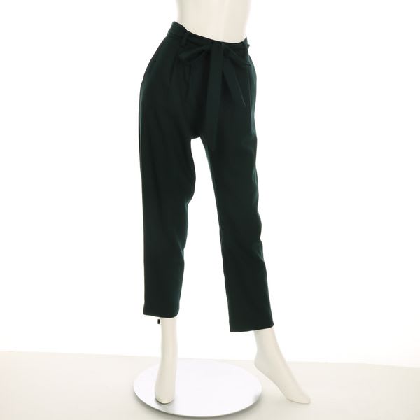 ウエストリボン付きテーパードパンツ