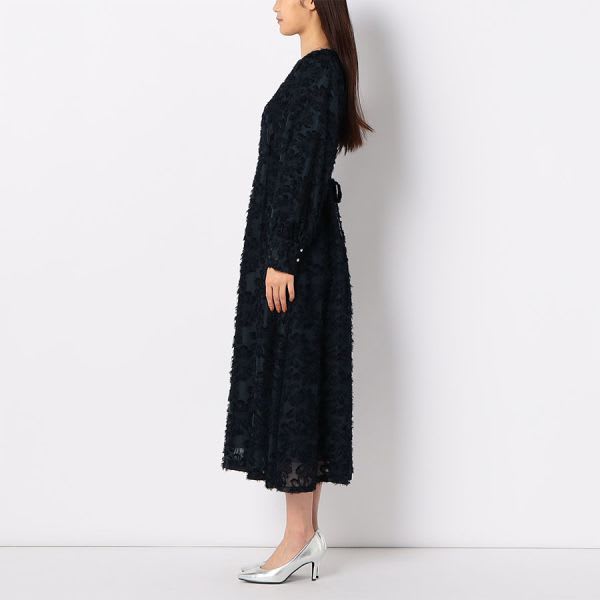 パフスリーブジャガードワンピース