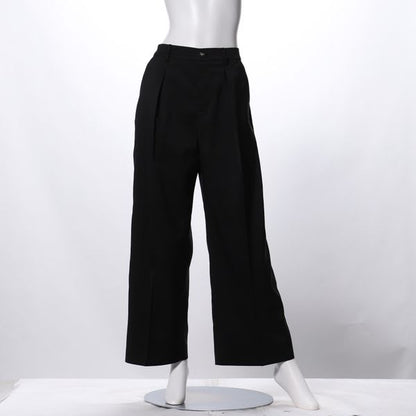 バックゴムデザインタック入りワイドパンツ