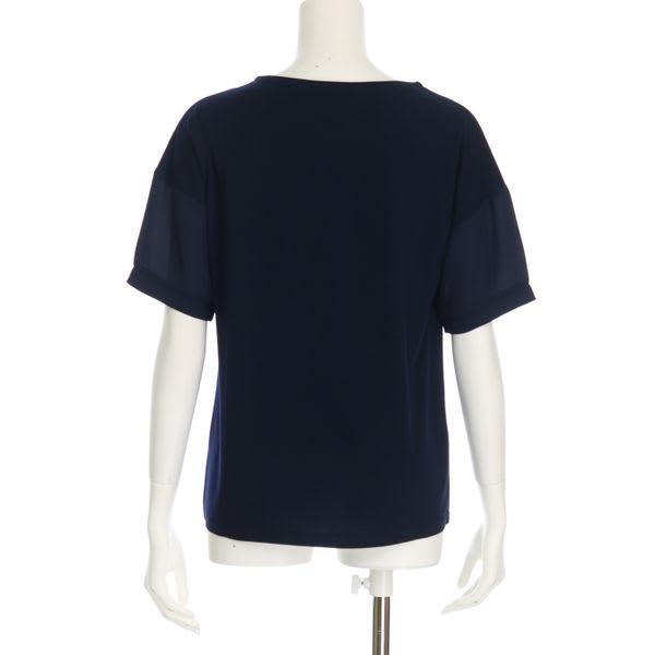 袖異素材切り替えカットソー