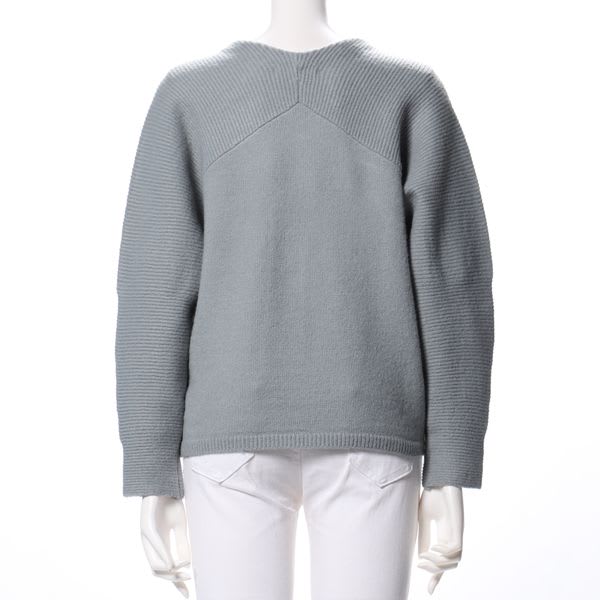 オープンフロントネックニット