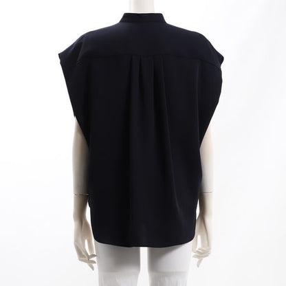 ポケット付きバンドカラーブラウス