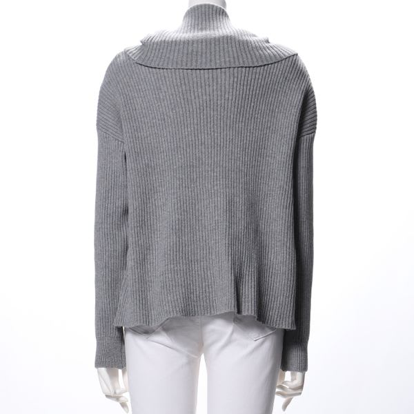 オフタートルネックリブニット