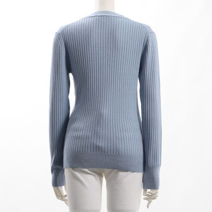 ランダムリブVネックニット