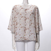 Vネック総柄ブラウス