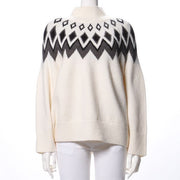 ノルディック柄ハイネックニット