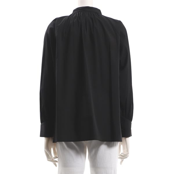 フリルデザインスタンドカラーブラウス