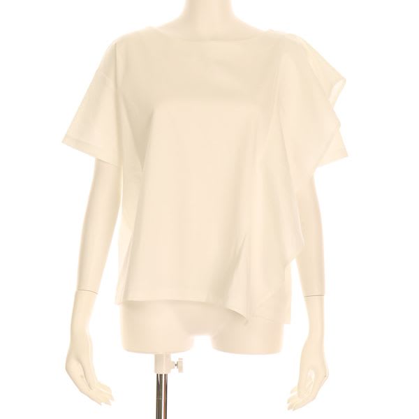 アシンメトリーフリルカットソー