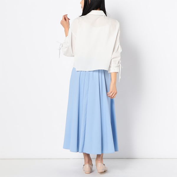 ギャザー袖デザインシャツ