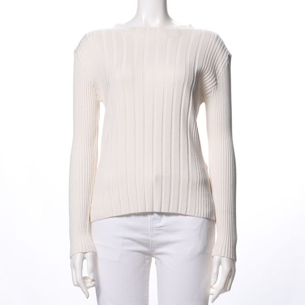 ミニボトルネックリブニット