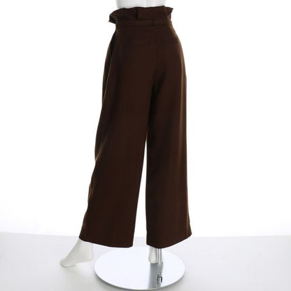 リボンベルト付きタックパンツ