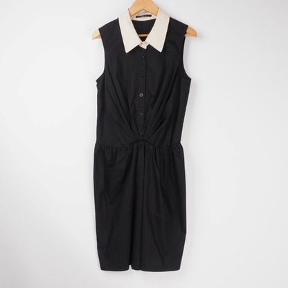 エリ配色タックワンピース