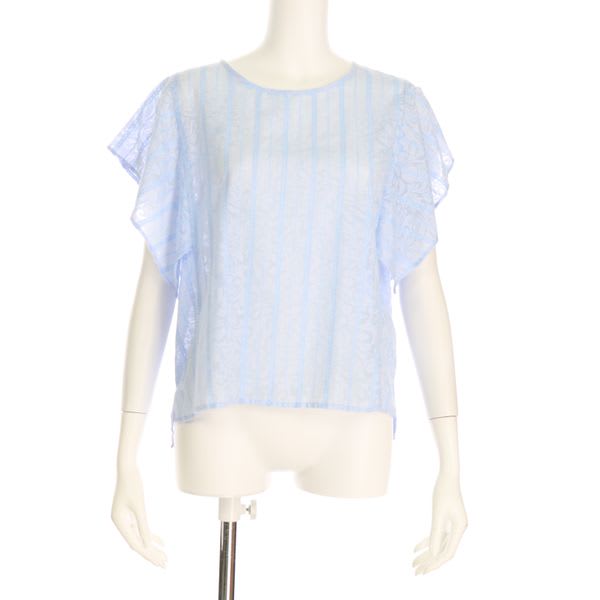 花柄透かしブラウス