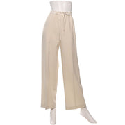 サテンベルトドロストワイドパンツ