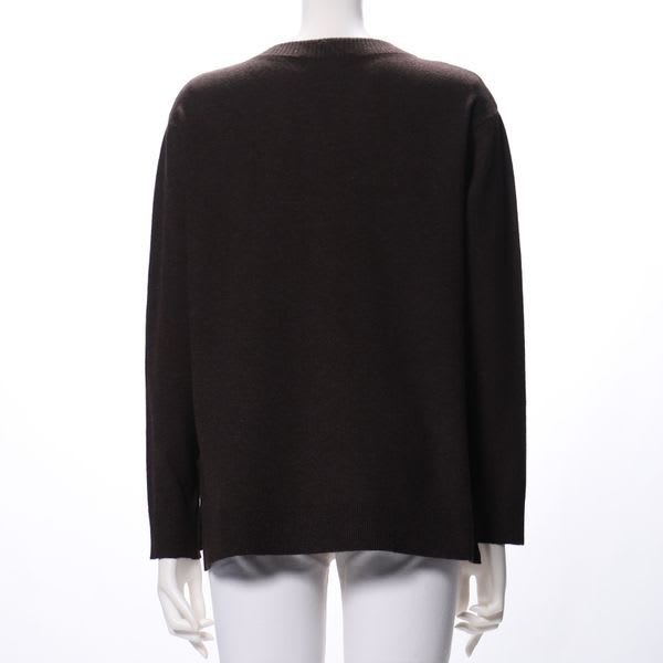 クルーネックサイドスリットニット