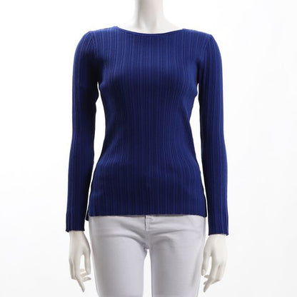 ボートネックリブニット