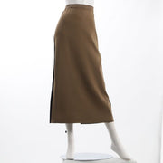 配色ライン入りニットスカート