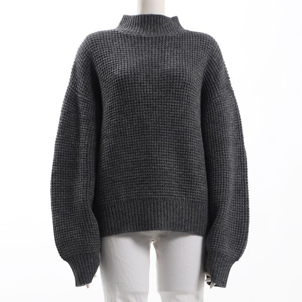 ボリュームスリーブワッフルニット