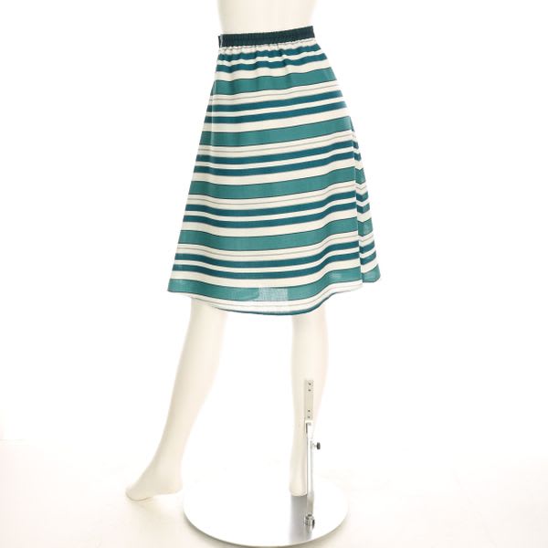 麻調マルチボーダーフレアスカート