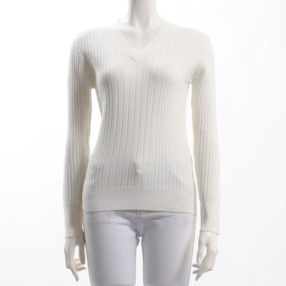 ランダムリブVネックニット