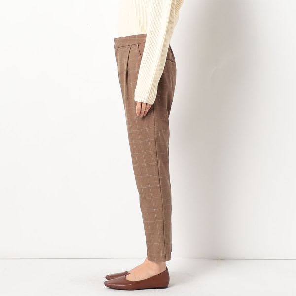 ウィンドウペン柄テーパードパンツ