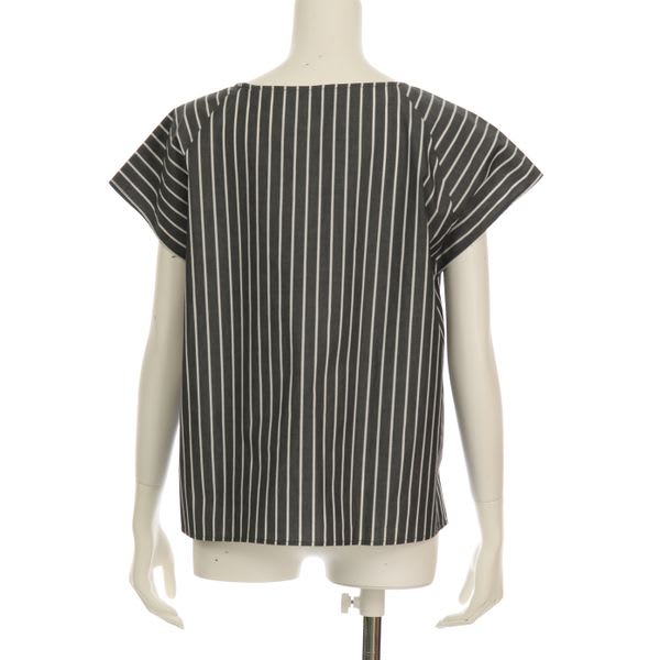 ストライプ柄コットンブラウス