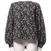 小花柄袖ボリュームブラウス