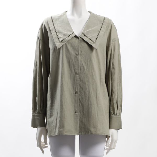 大きめ襟ブラウス